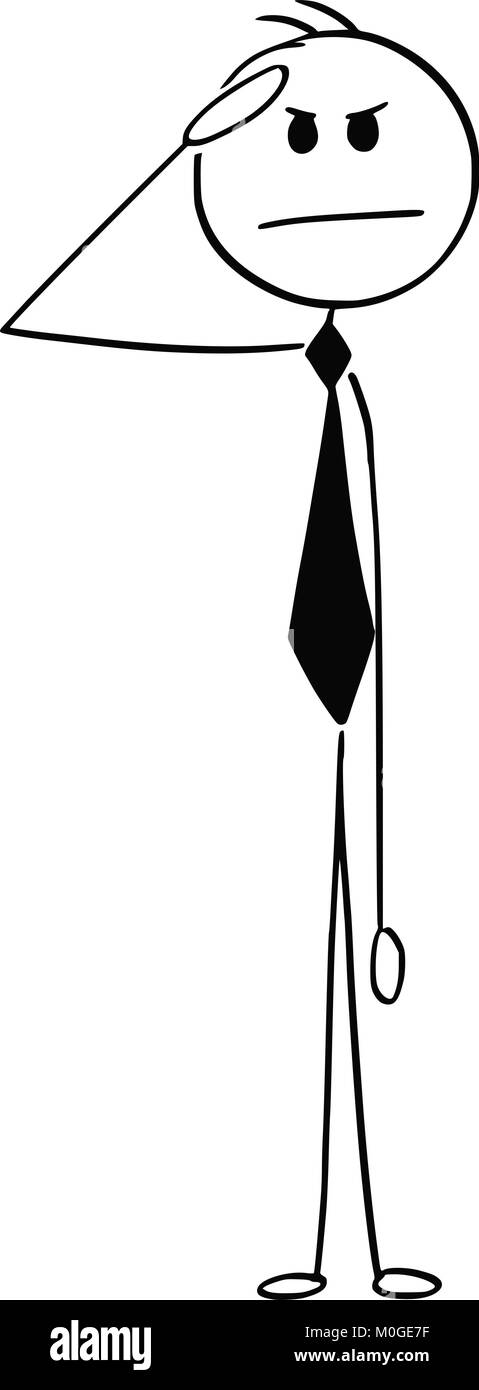 Caricature de Businessman conceptuel Saluting Illustration de Vecteur