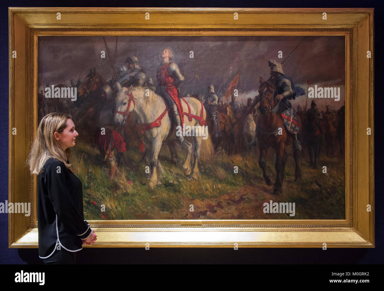 Bonham's New Bond Street, London, UK. 22 janvier 2018. Œuvres principales de l'Walid Juffali Collection sur l'affichage à l'salle des ventes Bonhams. Walid Juffali, feu le milliardaire saoudien, a été un fervent collectionneur possèdent des œuvres de Pablo Picasso, Anish Kapoor et Joan Miro. Vente de la collection aura lieu le 26 mars 2018 à Bishopsgate House, Surrey. Photo : Jeanne d'Arc, Rowland Wheelwright, estimation £8.000-12.000 000. Credit : Malcolm Park/Alamy Live News. Banque D'Images