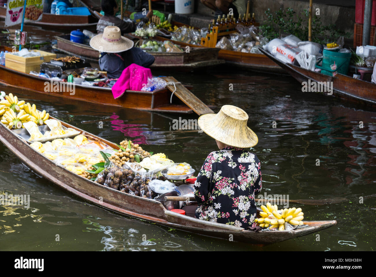 Asie,Thaïlande,Bangkok, marché flottant de Damnoen Saduak Banque D'Images