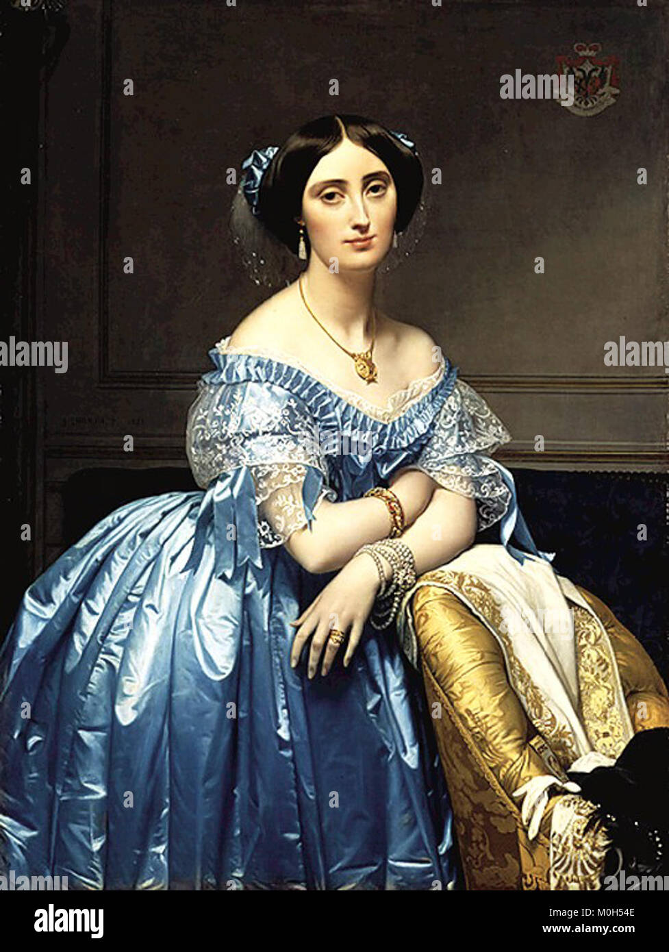 Portrait de Joséphine-Hélène-Marie-Pauline de Galard de Brassac de Béarn, Princesse de Broglie, aristocrate française du XIXe siècle reconnue pour son influence dans la haute société et la vie culturelle française. Banque D'Images