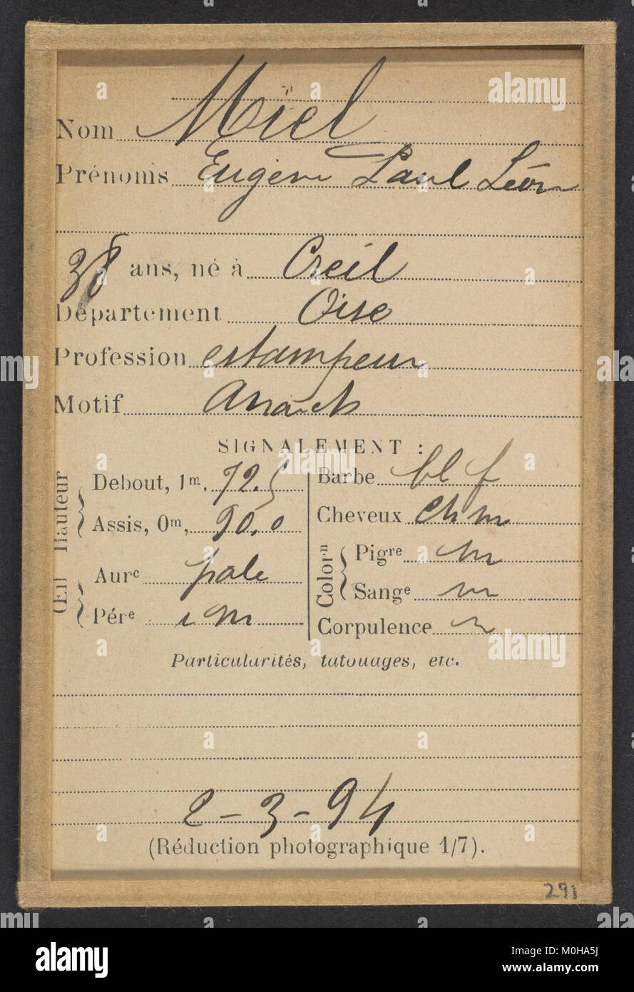 Gravure d'Eugène Paul miel, graveur de Creil, Oise, actif au XIXe siècle en France, associé aux mouvements anarchistes et connu pour ses contributions à la gravure. Banque D'Images