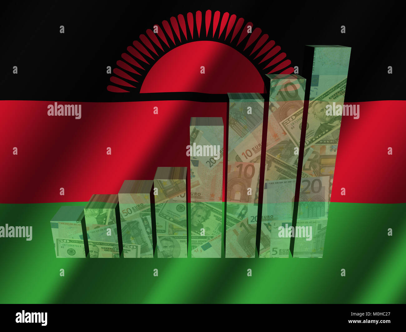 Service de graphique sur ridée Mali flag illustration Banque D'Images