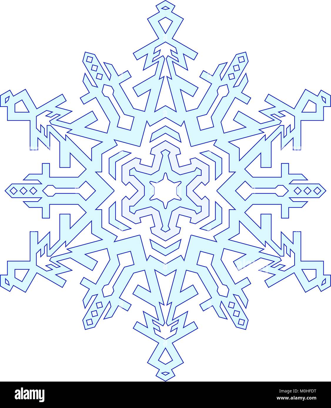Contours de flocon en mono style de ligne. Motif géométrique du vecteur. Illustration de Vecteur