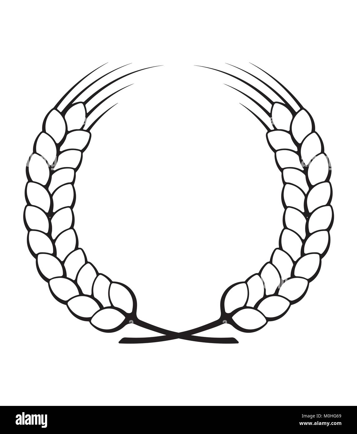 Décoration de modèle d'épillets de blé et un espace vide pour votre texte, logo ou l'emblème. Illustration de Vecteur