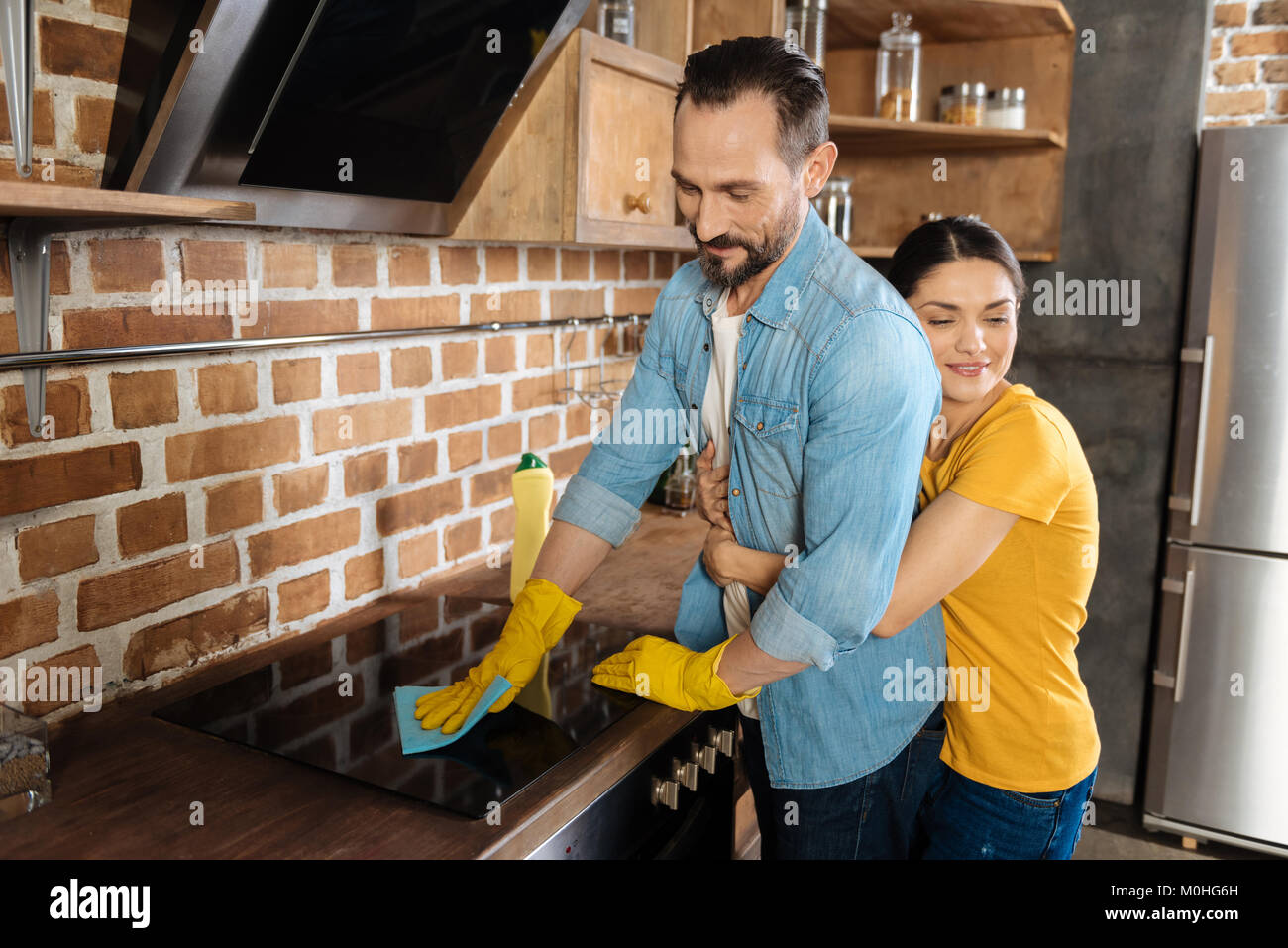 Mari aimant cuiseur de polissage Banque D'Images