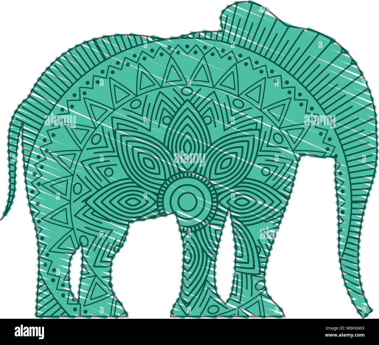 Faites   la main pour des profils pages   colorier avec zentangle éléphant