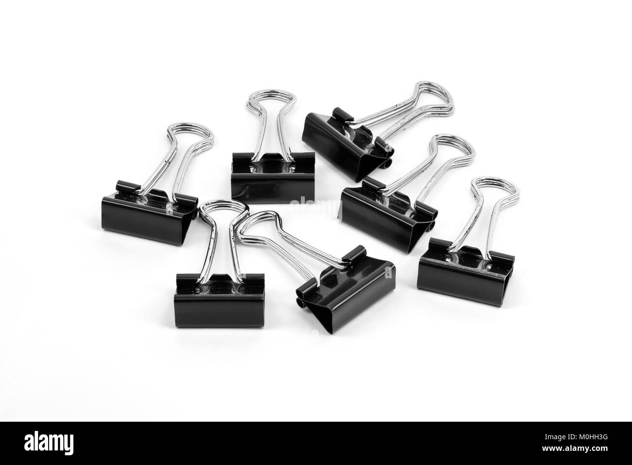 Binder clip, clip papier isolé sur fond blanc Banque D'Images