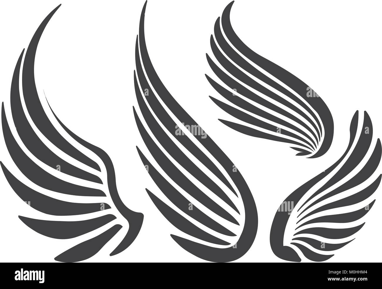 Ensemble de 4 ailes. Illustration de Vecteur
