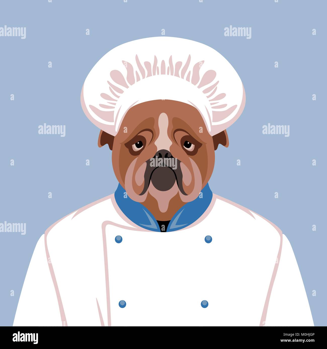 Dog face à Cook's cap vector illustration style télévision vue avant Illustration de Vecteur Dog face à Cook's cap vector illustration style télévision vue avant Illustration de Vecteur