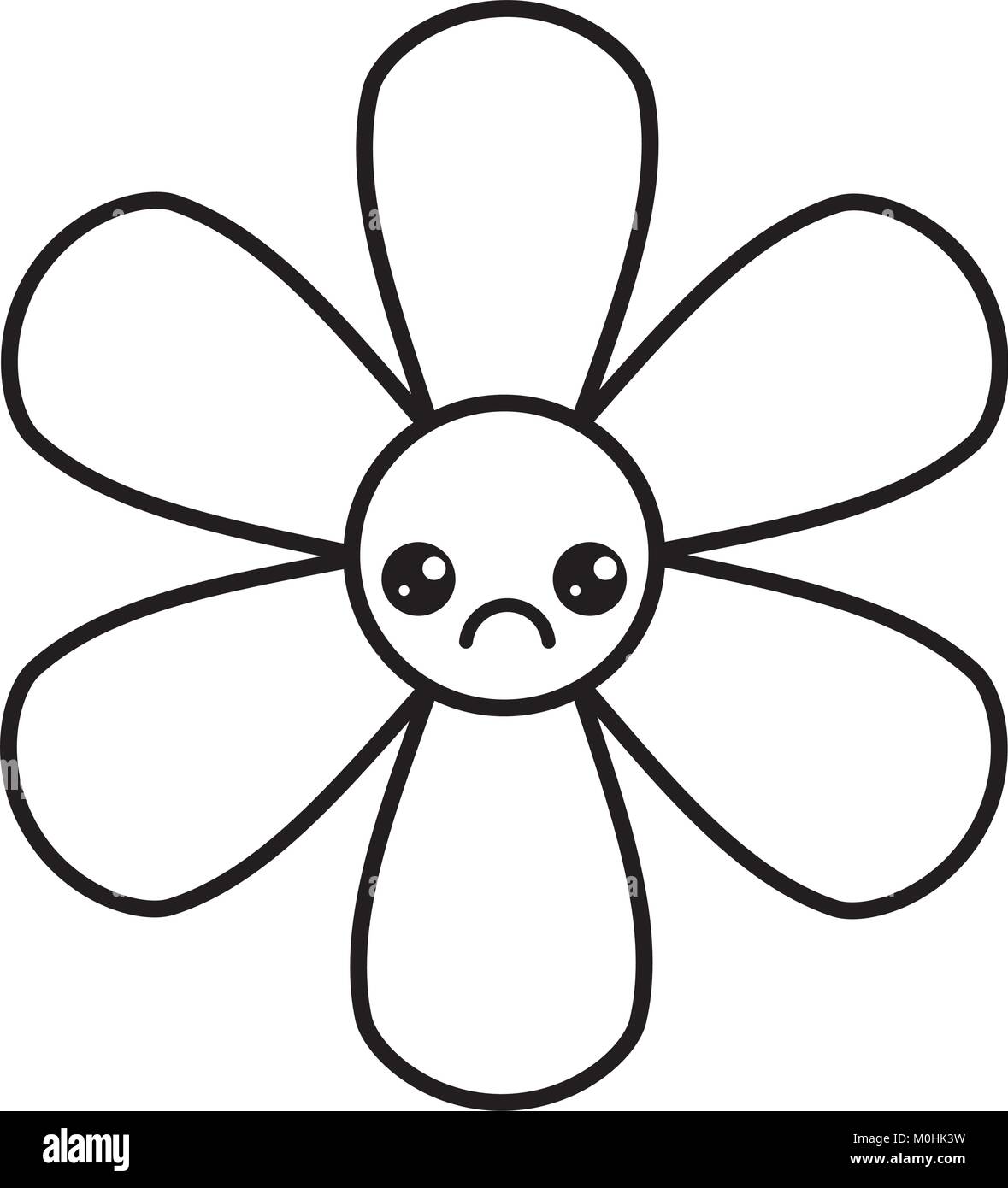 L'icône de botanique fleurs kawaii cartoon Illustration de Vecteur
