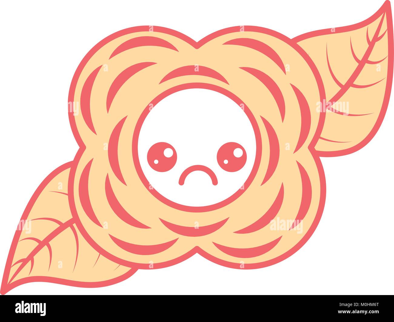 Fleur triste mascot cartoon kawaii Illustration de Vecteur