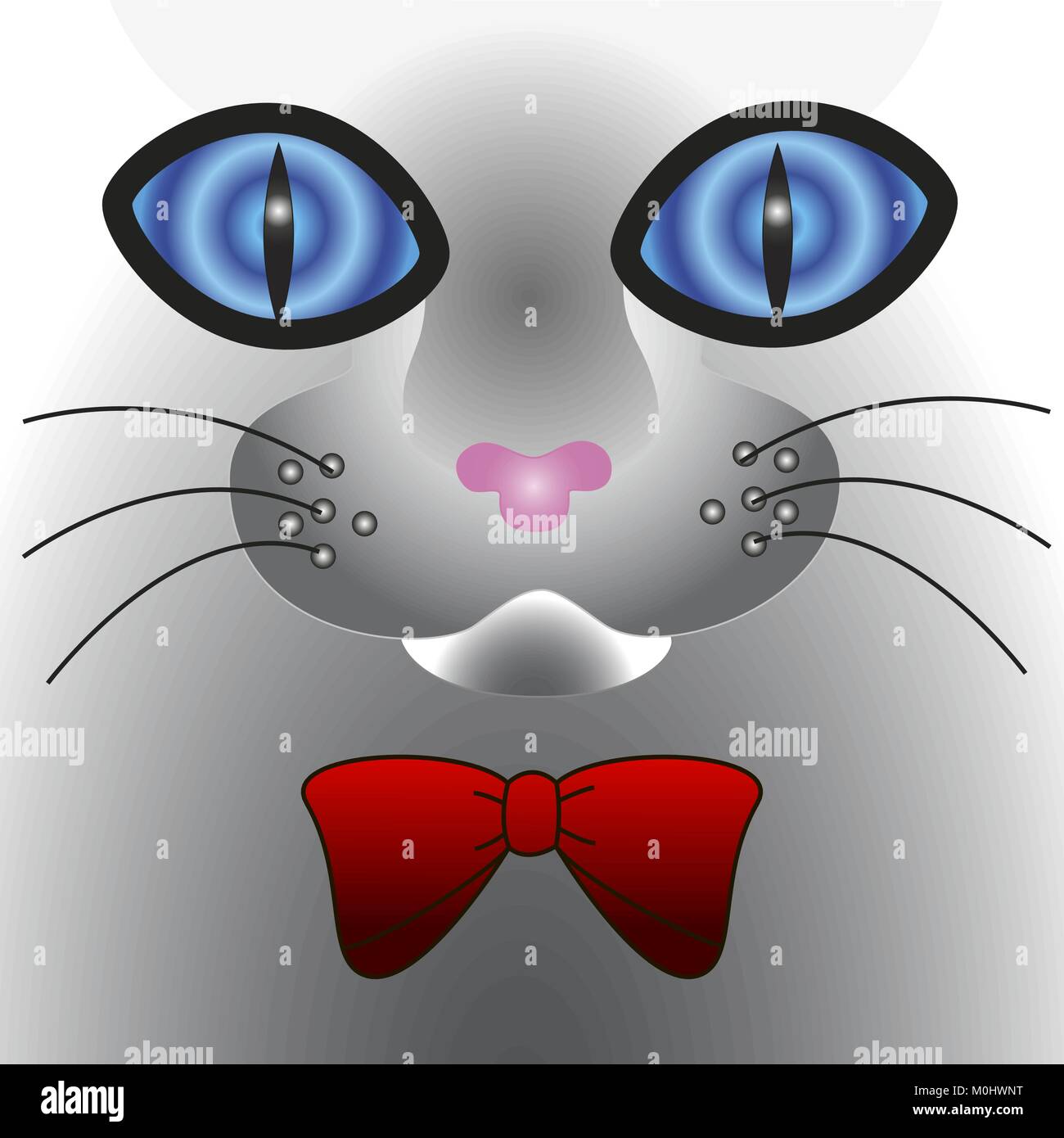 Résumé cat fantastique face avec de grands yeux. Illustration de Vecteur
