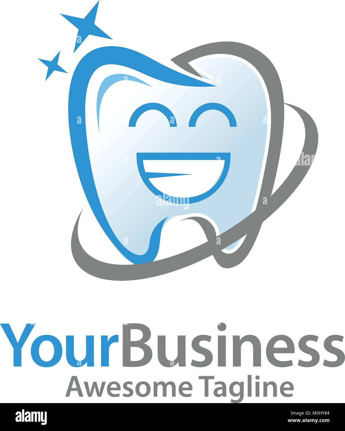 Concept moderne et frais de professionnels dentaires, sourire logo toot Illustration de Vecteur