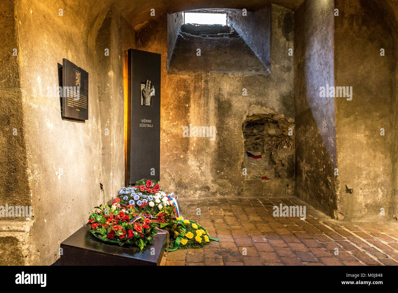 Crypte de l'église de St Cyrils à Prague, le dernier lieu de cachette des commandos tchèques de la Seconde Guerre mondiale de 7 après l'assassinat de Reinhard Heydrich en 1942 Banque D'Images