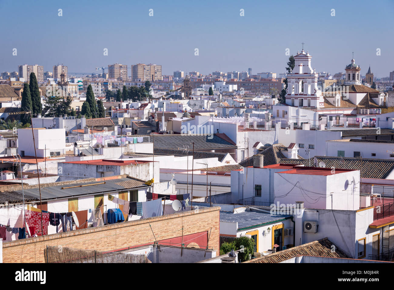 Vue aérienne des toits de Séville, Andalousie, Espagne Banque D'Images