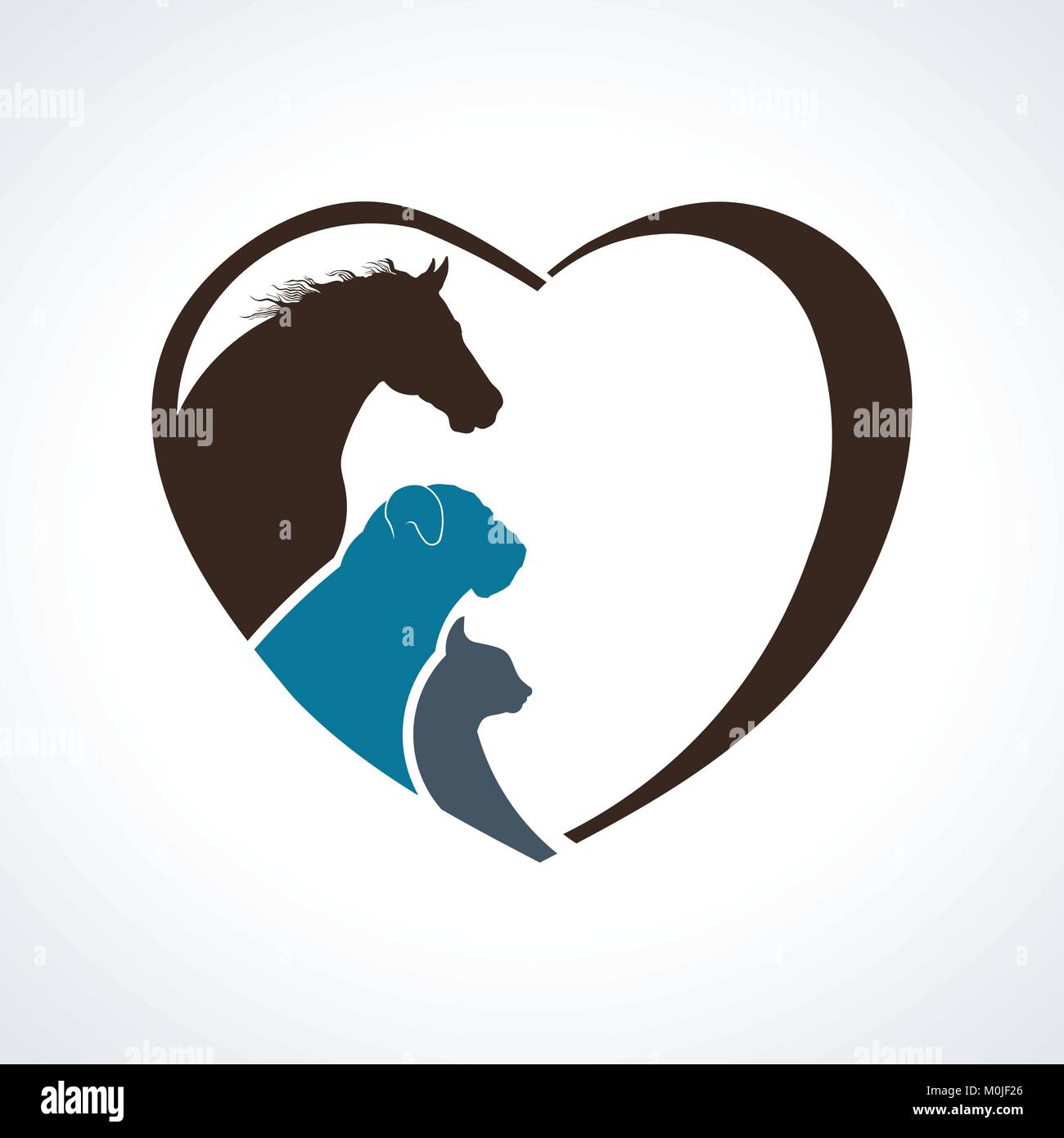 Coeur D Amour Animaux Veterinaire Cheval Chien Et Chat Ensemble Image Vectorielle Stock Alamy