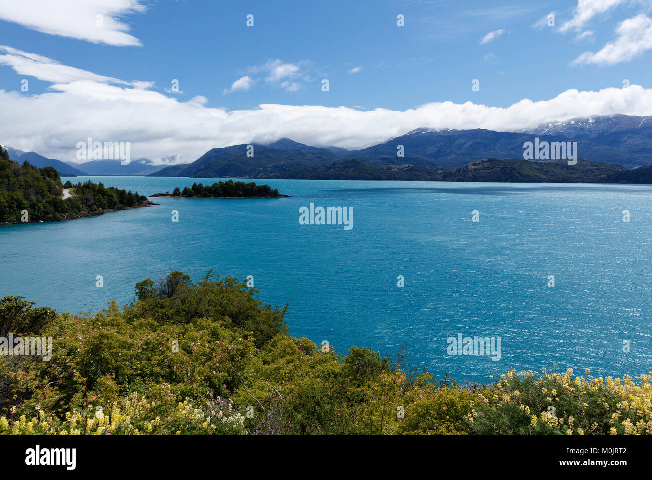 Lake Lago Gral Carrera de la Cordillère des Andes, la région de Aysen, Chili Banque D'Images