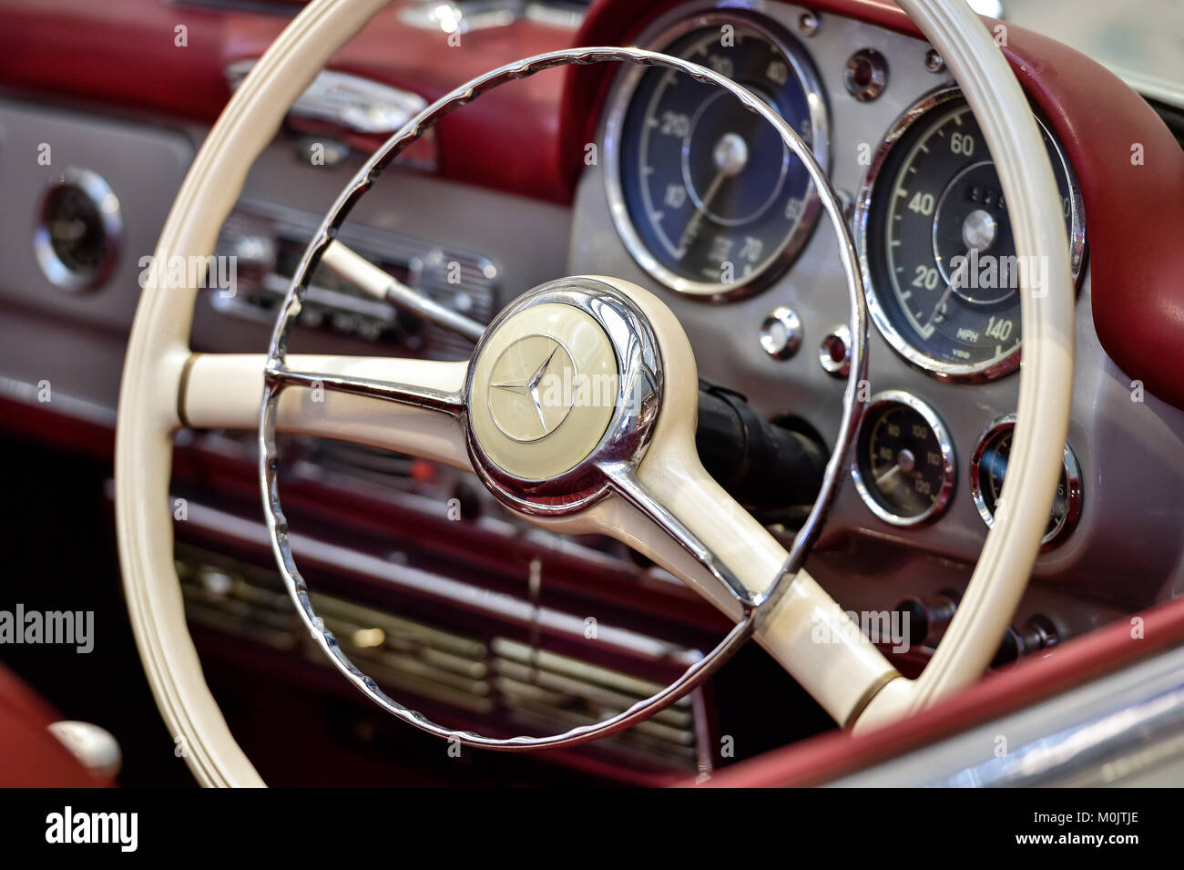 Mercedes 190 SL cockpit détail Banque D'Images