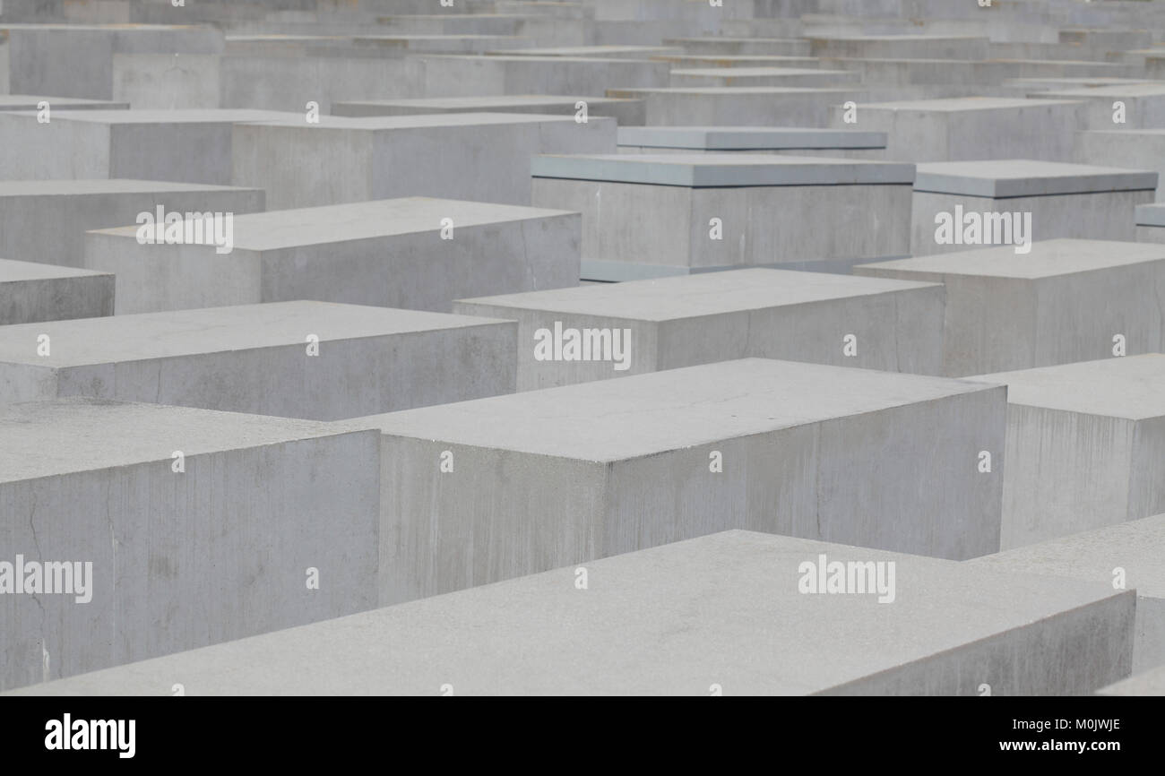 Mémorial de l'holocauste, le Mémorial aux Juifs assassinés d'Europe, Berlin, Allemagne, Europe I Denkmal für die ermordeten Juden Europas oder Holocaust-Mahnm Banque D'Images