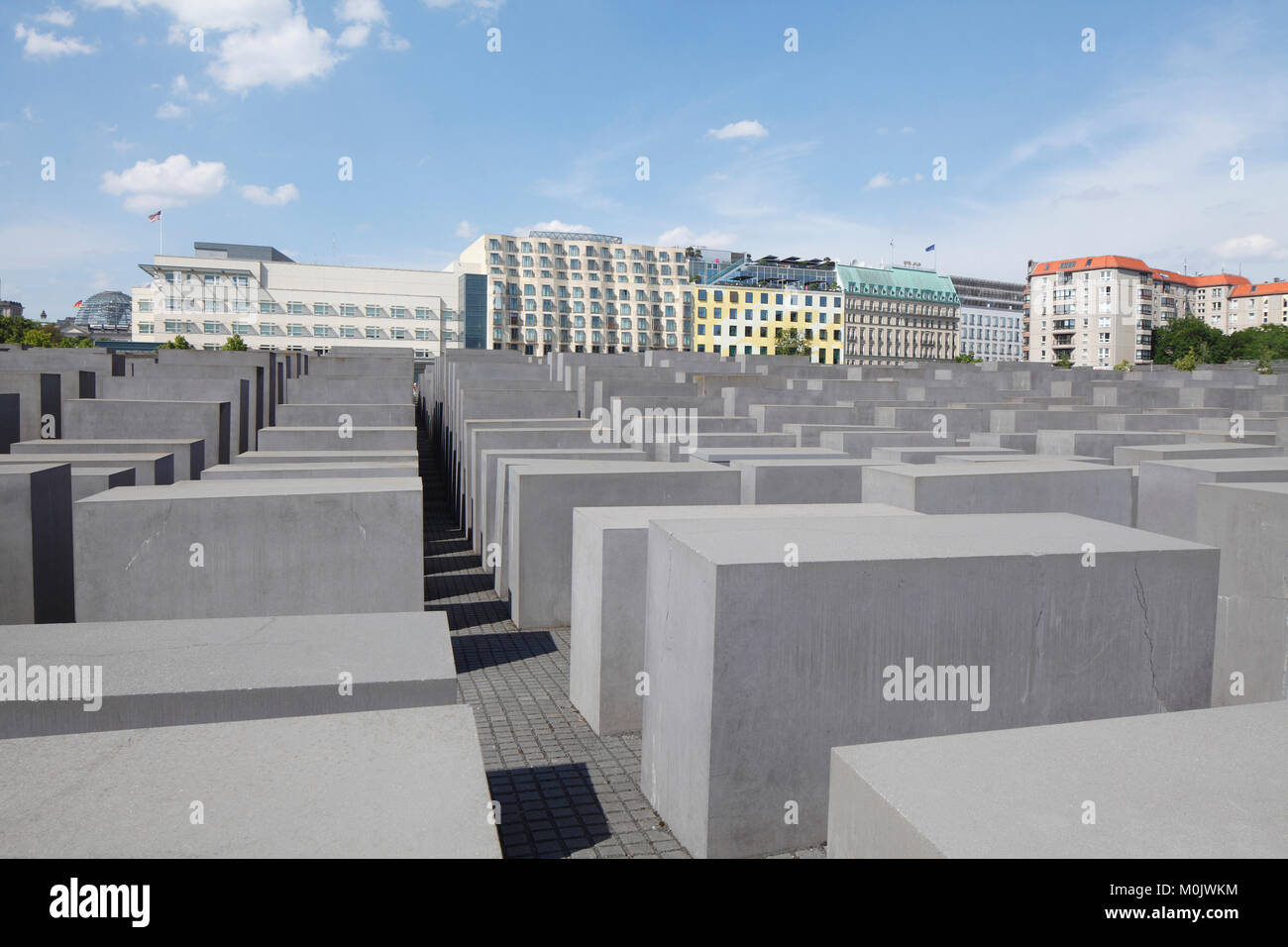Mémorial de l'holocauste, le Mémorial aux Juifs assassinés d'Europe, Berlin, Allemagne, Europe I Denkmal für die ermordeten Juden Europas oder Holocaust-Mahnm Banque D'Images