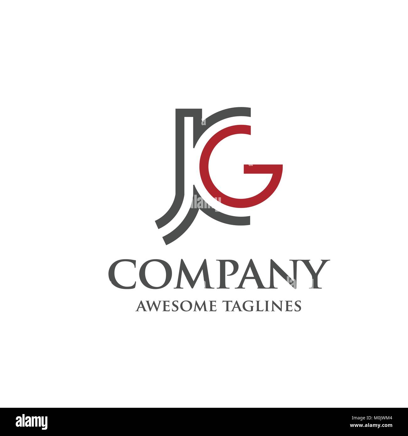 Concept créatif de la lettre J et G, J, G, Lettre J,jg lettre vector Illustration de Vecteur