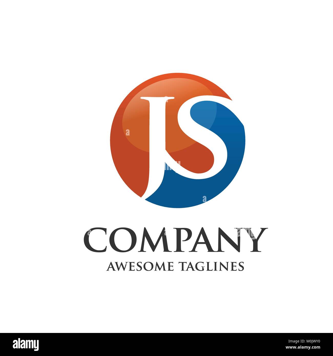 Concept créatif de la lettre J et S, J, S, Lettre J,js lettre vector Illustration de Vecteur