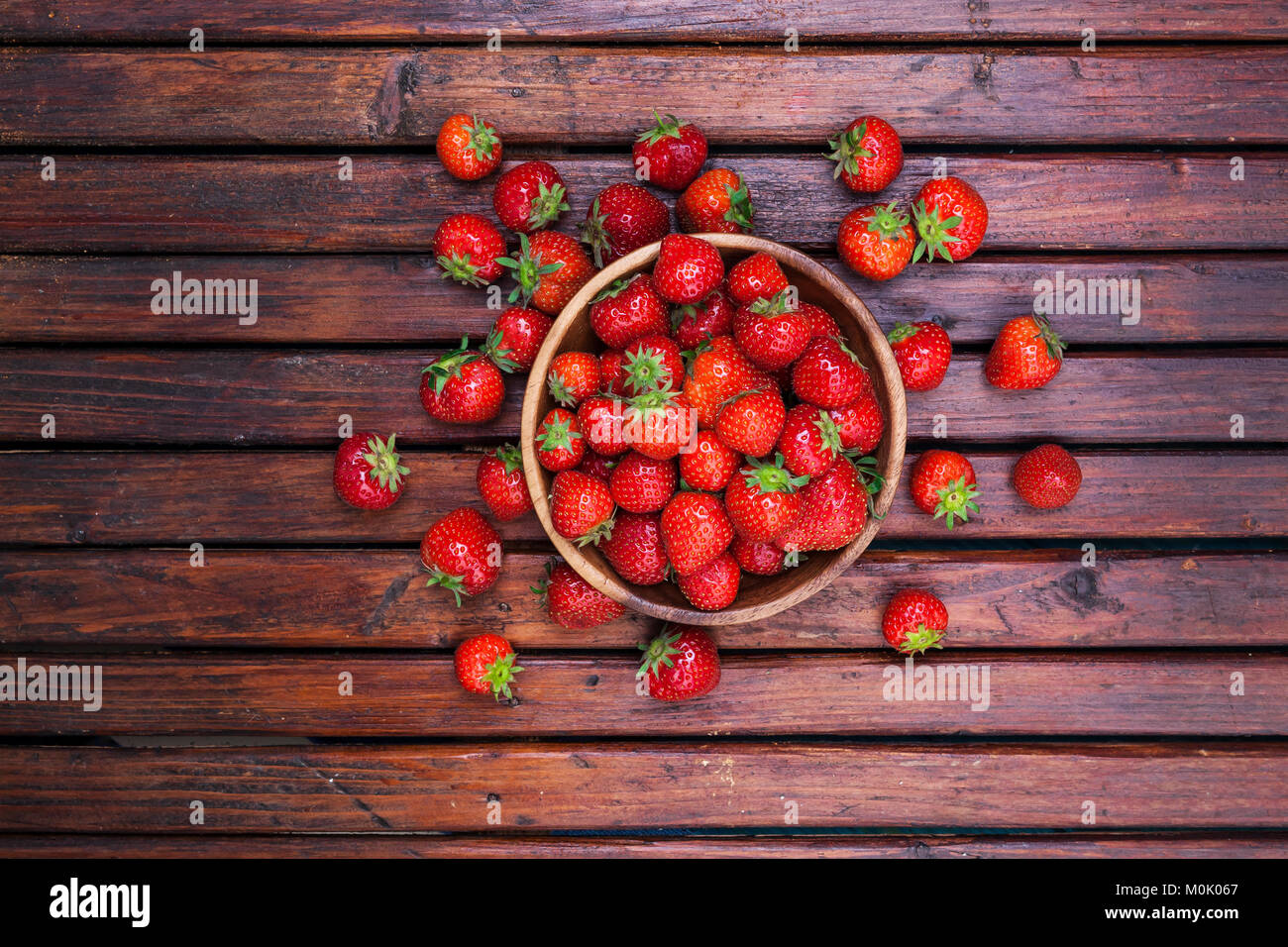 Les fraises. Vue de dessus, copy space Banque D'Images