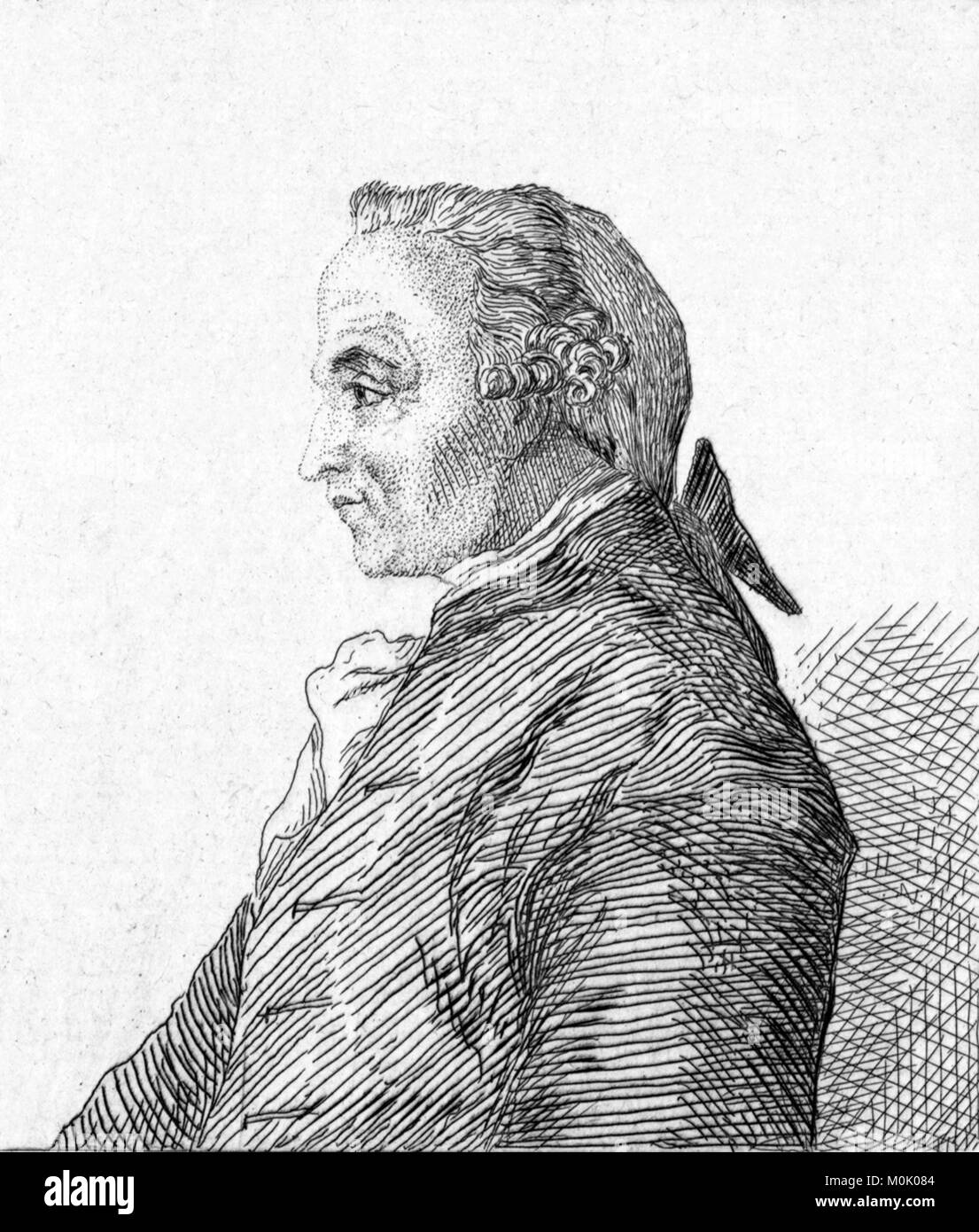 Emmanuel Kant (1724-1804). Gravure sur le philosophe allemand par FÃ©lix Bracquemond, 1852. Banque D'Images