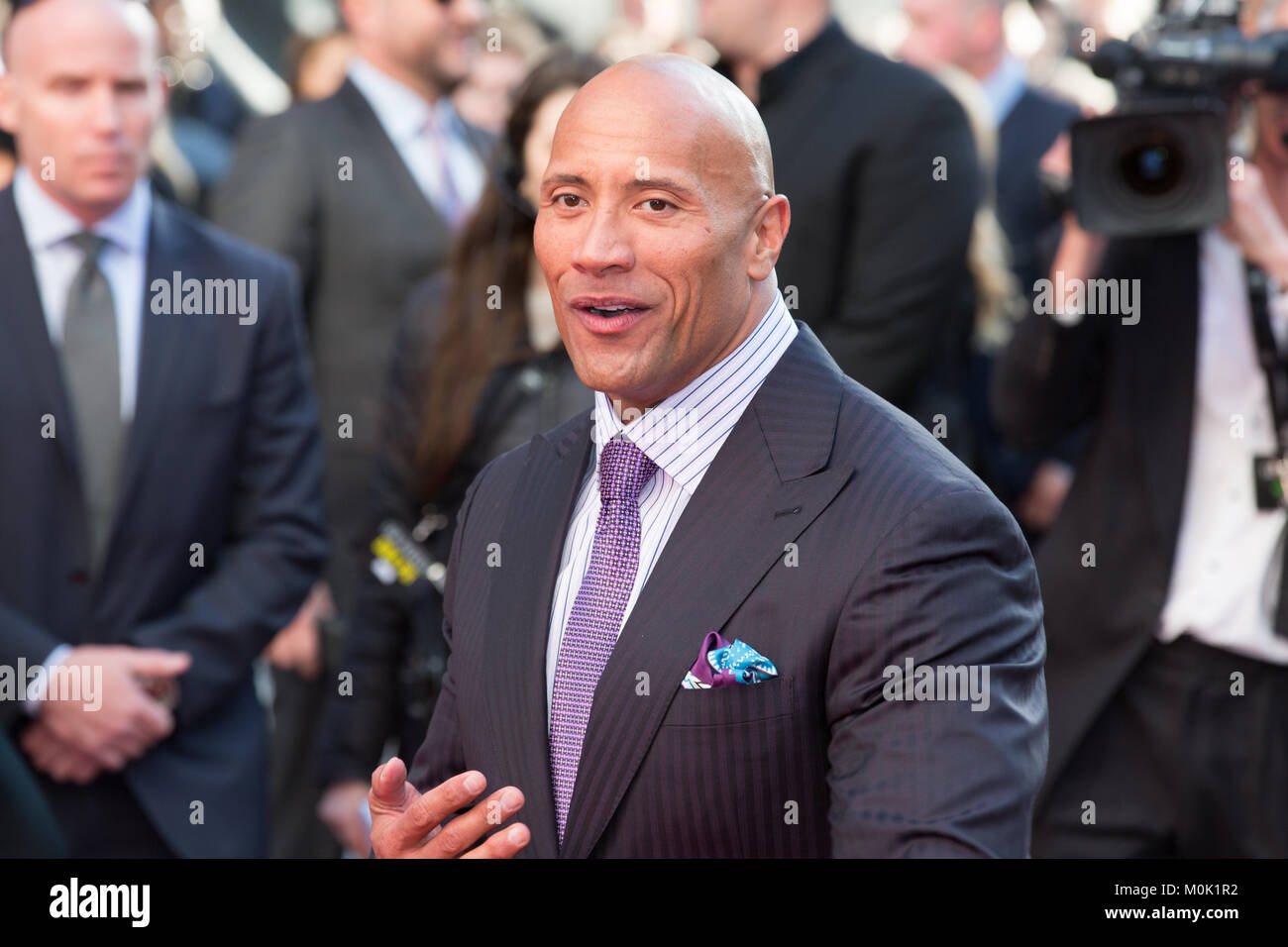 Londres, Royaume-Uni, 21 mai 2015, Dwayne Johnson,Première mondiale de 'San Andreas' au Cinéma Odeon Leicester Square. Mariusz Goslicki/Alamy Banque D'Images