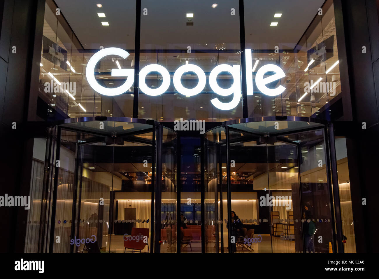 Google bureau au 6 Square de Pancras King's Cross, Londres, Angleterre, Royaume-Uni, UK Banque D'Images