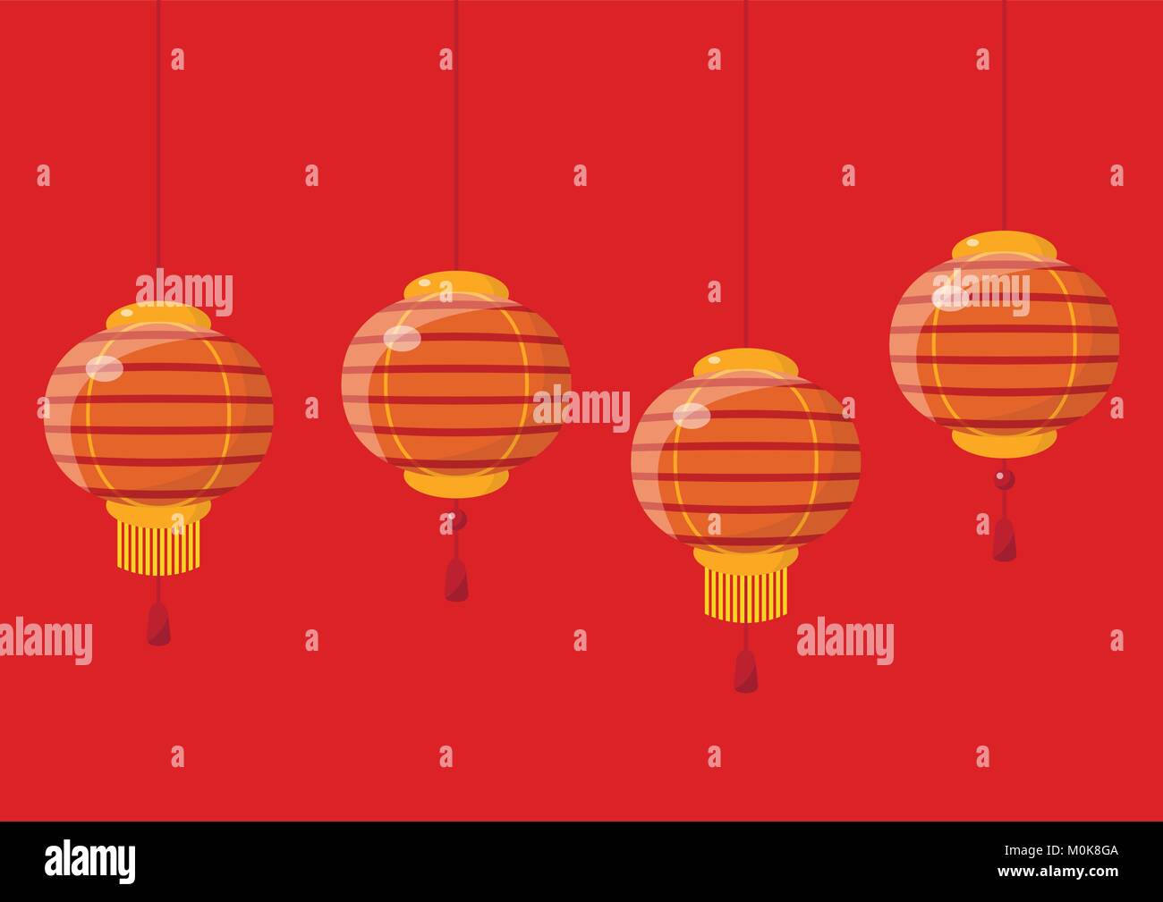 Le nouvel an chinois lanternes. Vector illustration Illustration de Vecteur