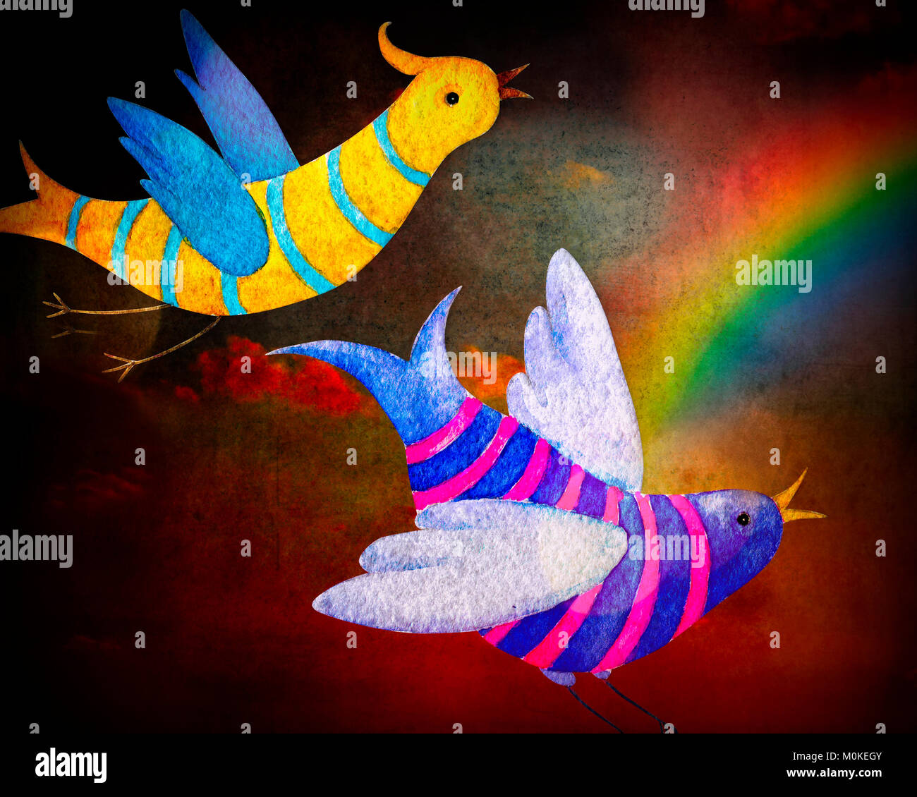 L'art numérique : les inséparables Banque D'Images