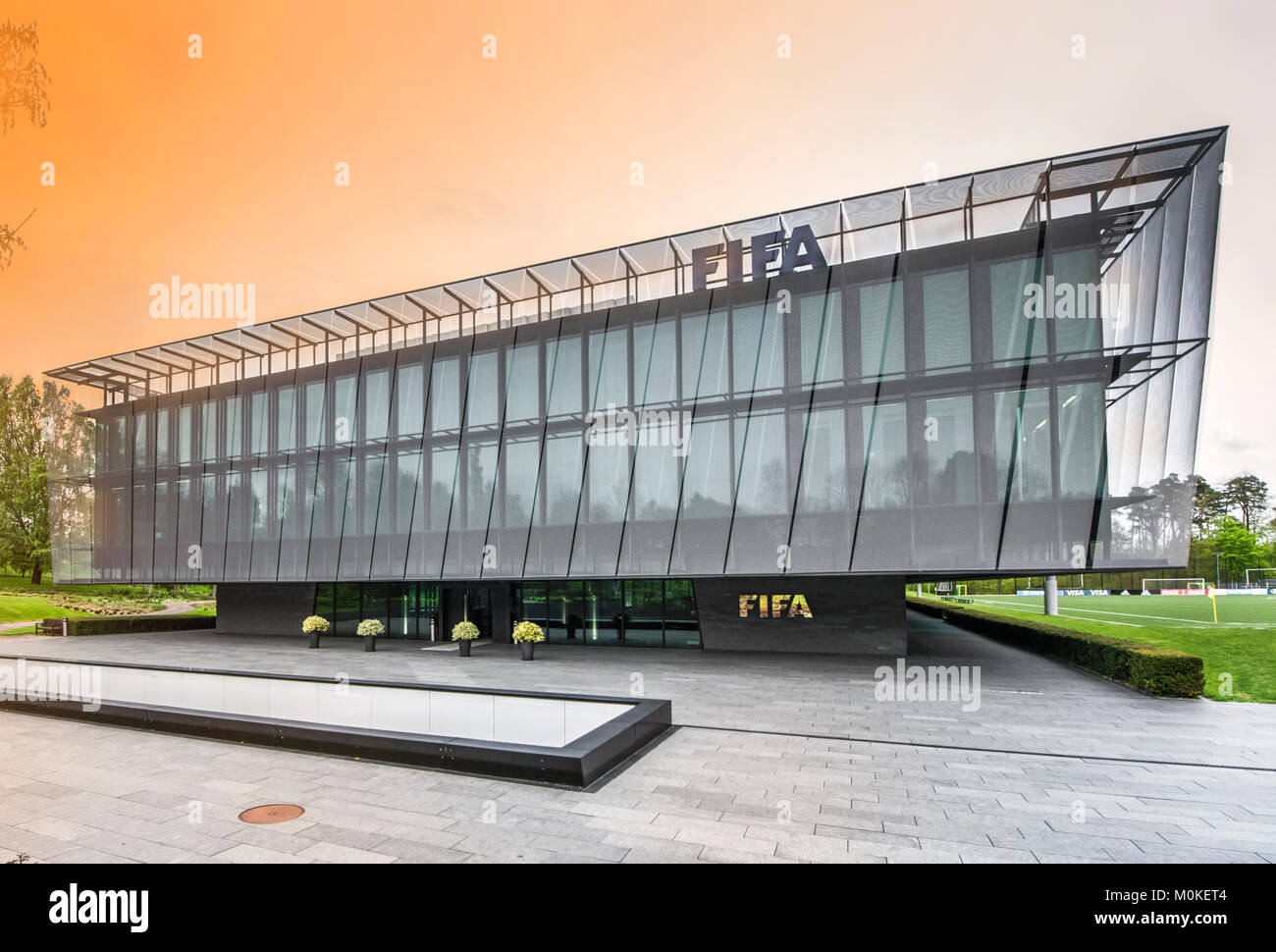 Vue sur le bâtiment de l'administration centrale de la FIFA Banque D'Images