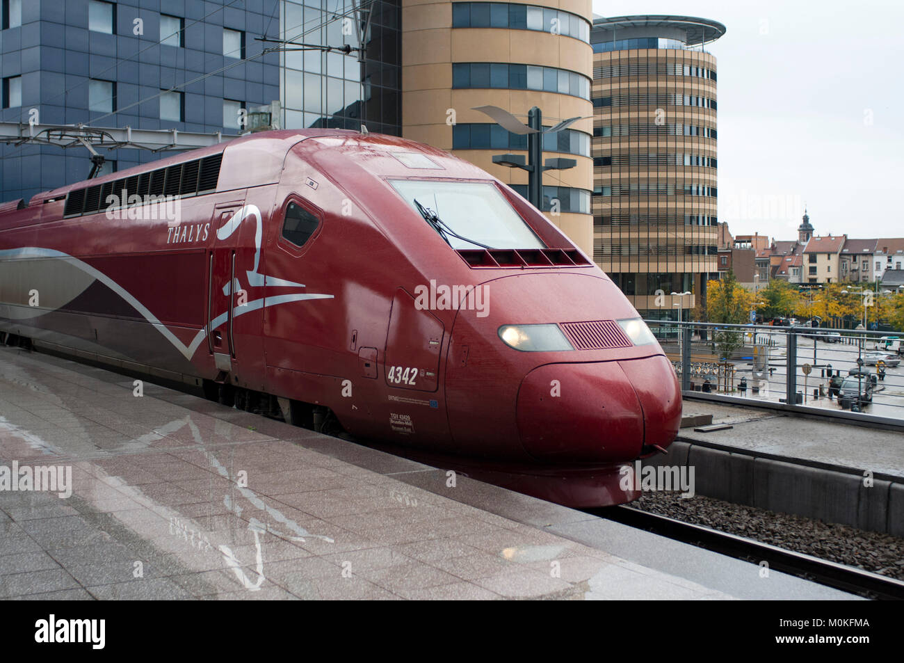 Train à grande vitesse Thalys Gare Bruxelles Belgique Banque D'Images