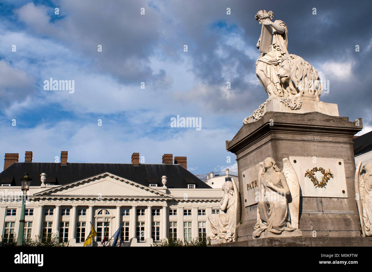 La Place des Martyrs Square, Bruxelles, Belgique. Symbole de la Révolution belge de 1830. Banque D'Images