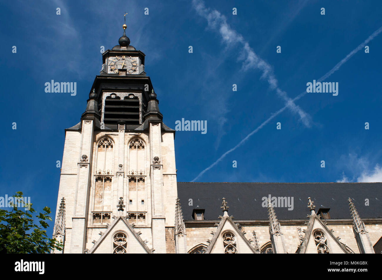 Église Notre Dame du Sablon (dix Onze-Lieve-Vrouw/Sablon Notre-Dame du Sablon) à Bruxelles, Belgique. Banque D'Images