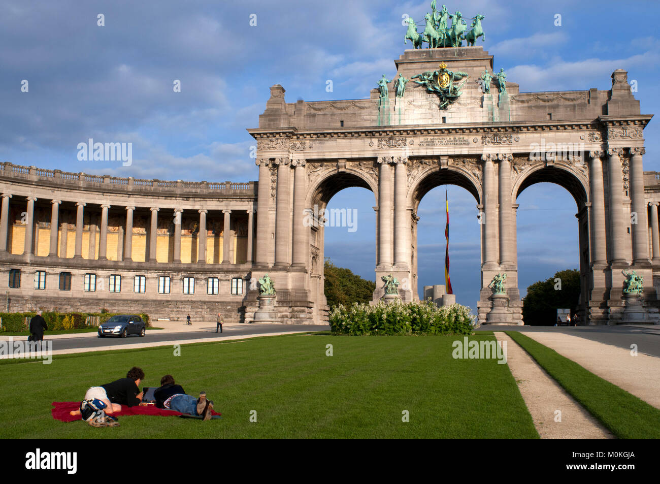 L'Arc de Triomphe dans le Parc Cinquantenaire à Bruxelles, Belgique. Banque D'Images