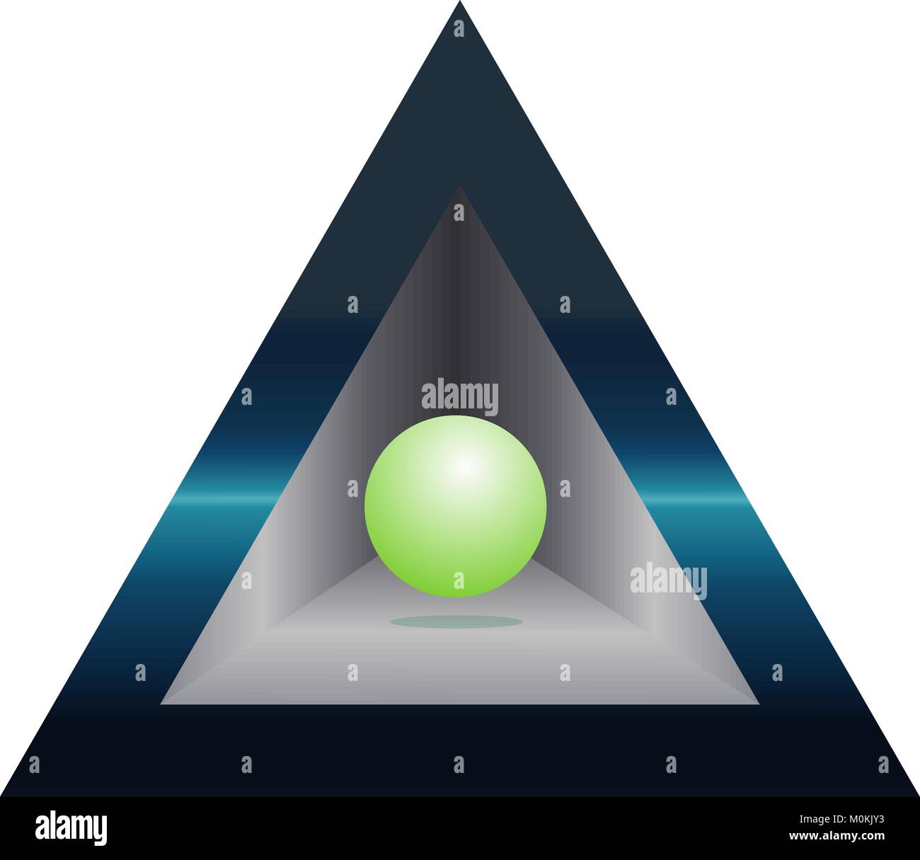 L'abstraction minimaliste d'une boule verte et un logo d'entreprise conception triangle Illustration de Vecteur