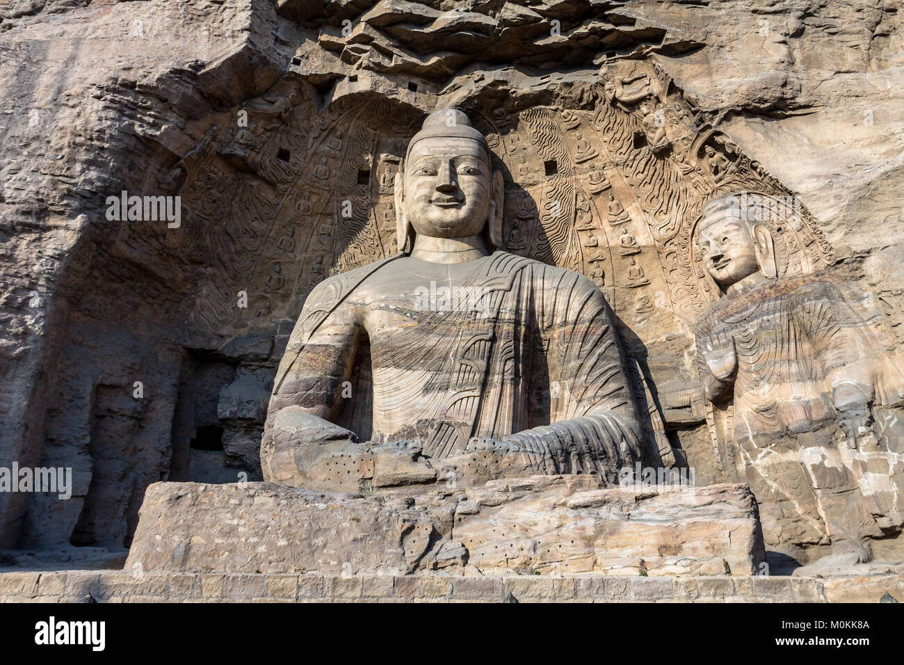 Statue de Bouddha à grottes de Yungang à Datong, province de Shanxi, Chine Banque D'Images