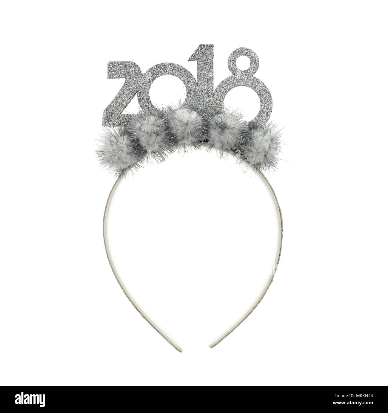 2018 forme de bandeaux d'argent isolé sur un fond blanc, épingle, bandeau hairstyle Banque D'Images