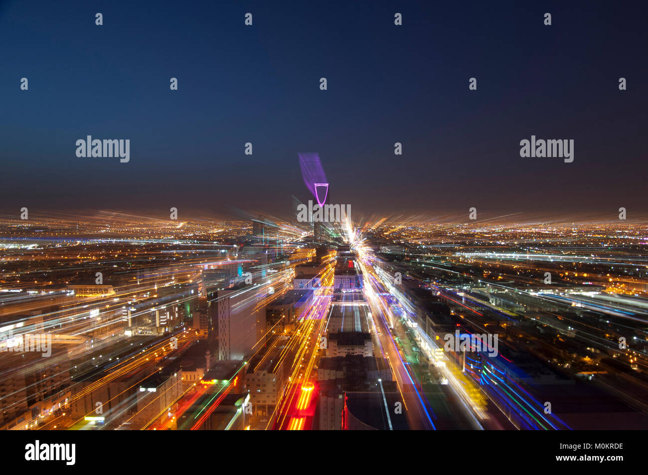 Riyadh skyline at night # 6 Banque D'Images