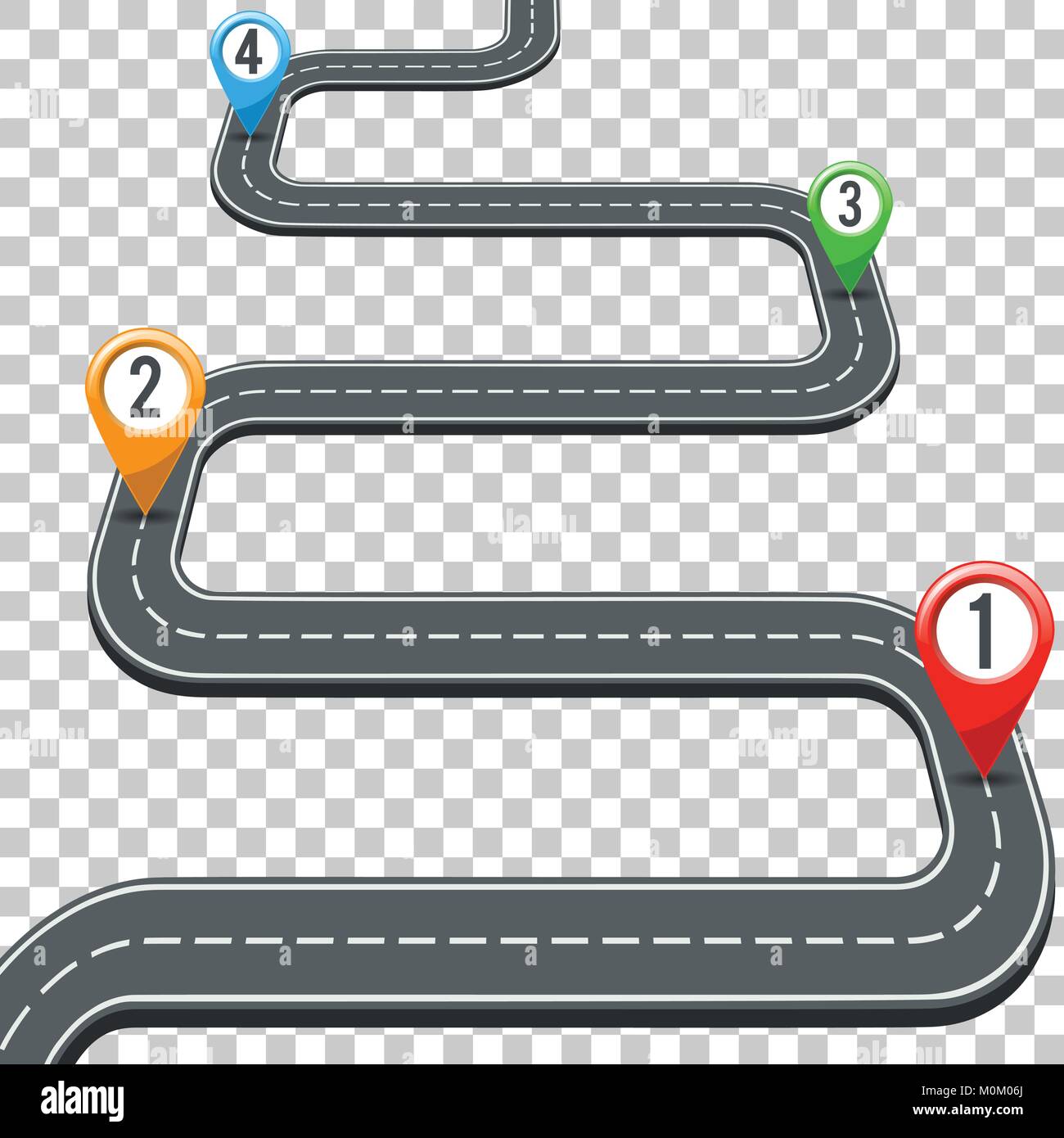 Route de montage avec l'axe de communication Infographies Illustration de Vecteur