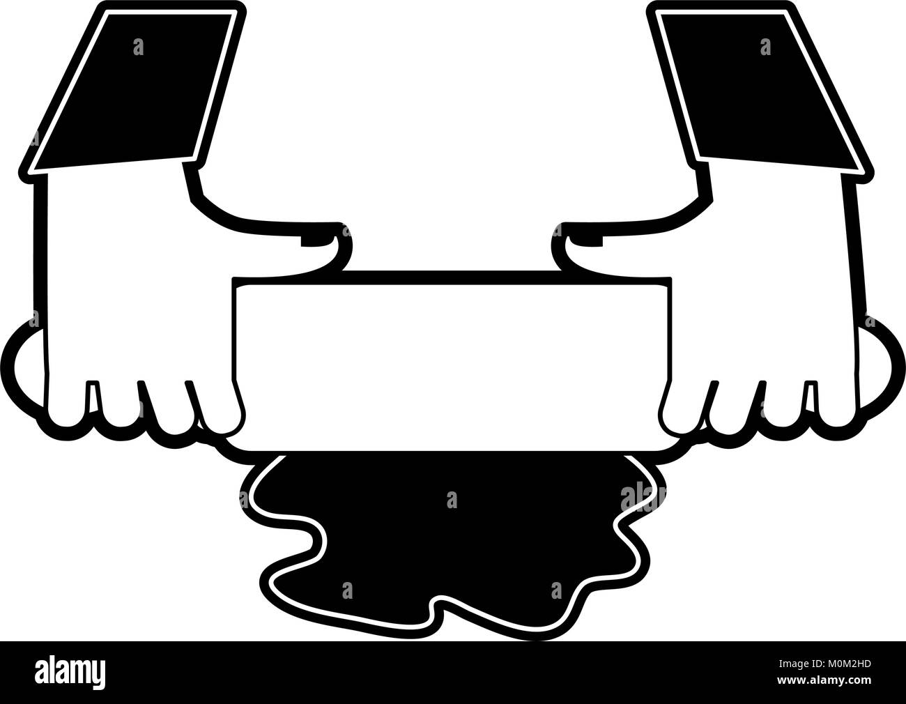 Les mains avec rouleau à pâtisserie Illustration de Vecteur