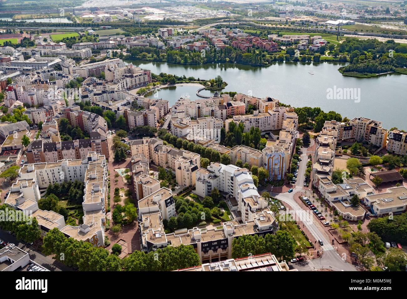 France,Val de Marne,Port,Créteil Pointe du Lac District,Esplanade des  Abymes (vue aérienne Photo Stock - Alamy