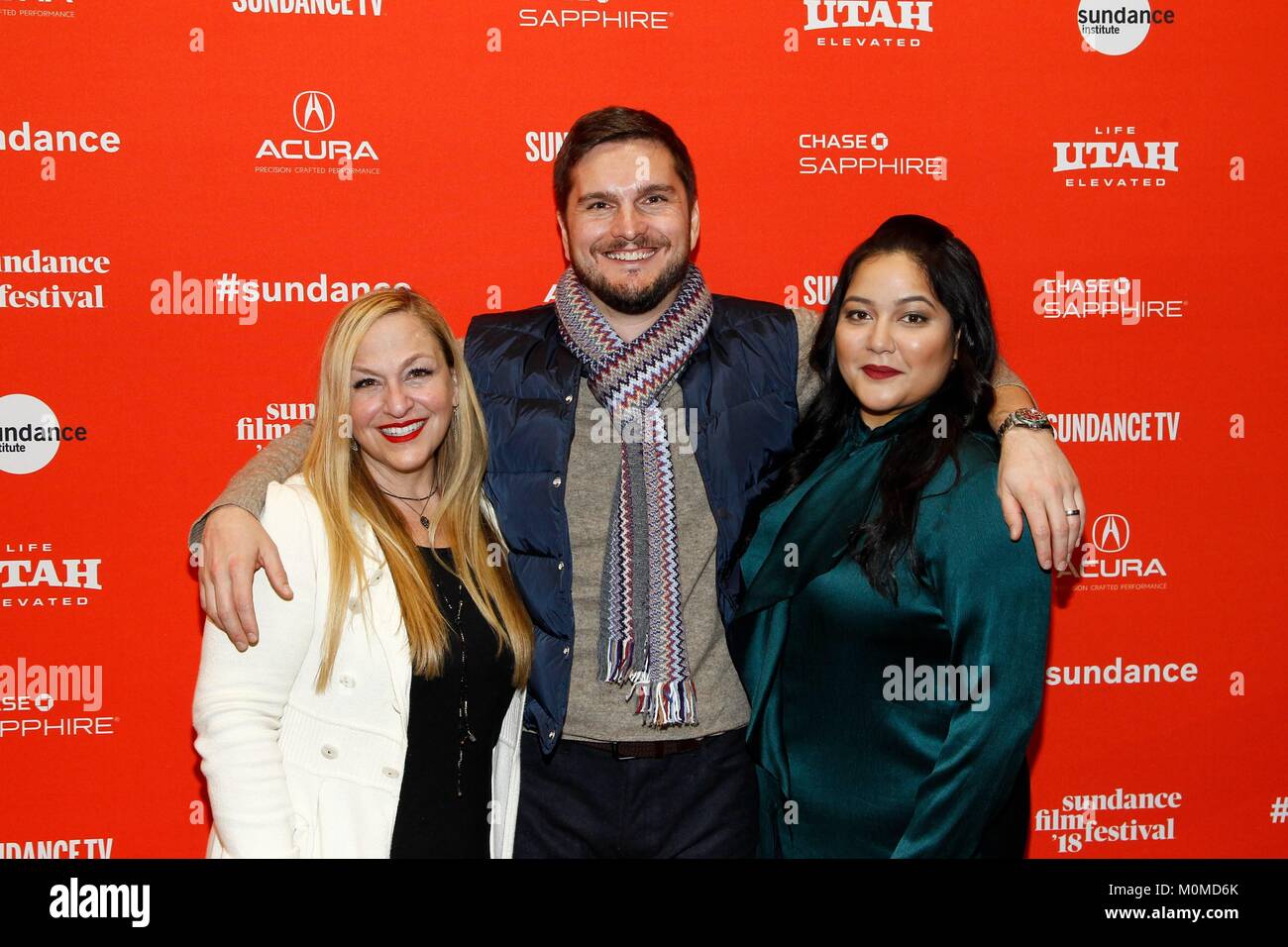 Park City, Utah, USA. 22 janvier, 2018. Monica Levinson, Mike Weber, Shivani Rawat à Beyrouth pour des arrivées en première mondiale au Festival du Film de Sundance 2018, Théâtre Eccles, Park City, UT 22 Janvier, 2018. Credit : JA/Everett Collection/Alamy Live News Banque D'Images