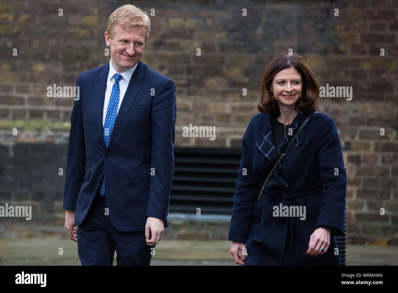 Londres, Royaume-Uni. 23 janvier, 2018. Oliver Dowden MP, Secrétaire parlementaire au bureau du Cabinet et député de Hertsmere, arrive au 10 Downing Street pour une réunion. Credit : Mark Kerrison/Alamy Live News Banque D'Images