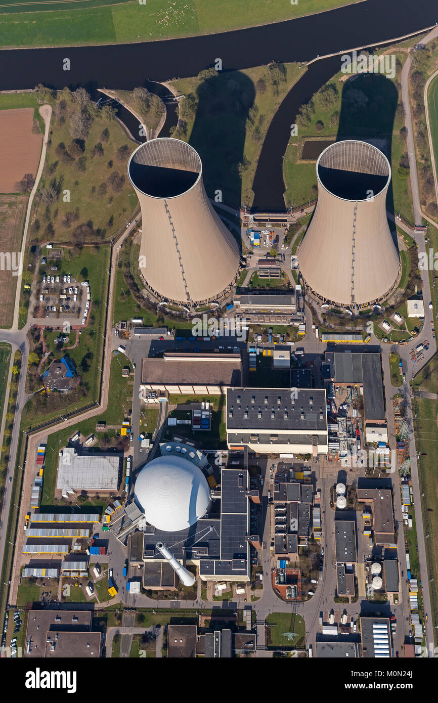 Grohnde centrale nucléaire, énergie nucléaire, centrale nucléaire sur la rivière Weser, tours de refroidissement, réacteur à eau pressurisée de Siemens, l'allemand Banque D'Images Grohnde centrale nucléaire, énergie nucléaire, centrale nucléaire sur la rivière Weser, tours de refroidissement, réacteur à eau pressurisée de Siemens, l'allemand Banque D'Images