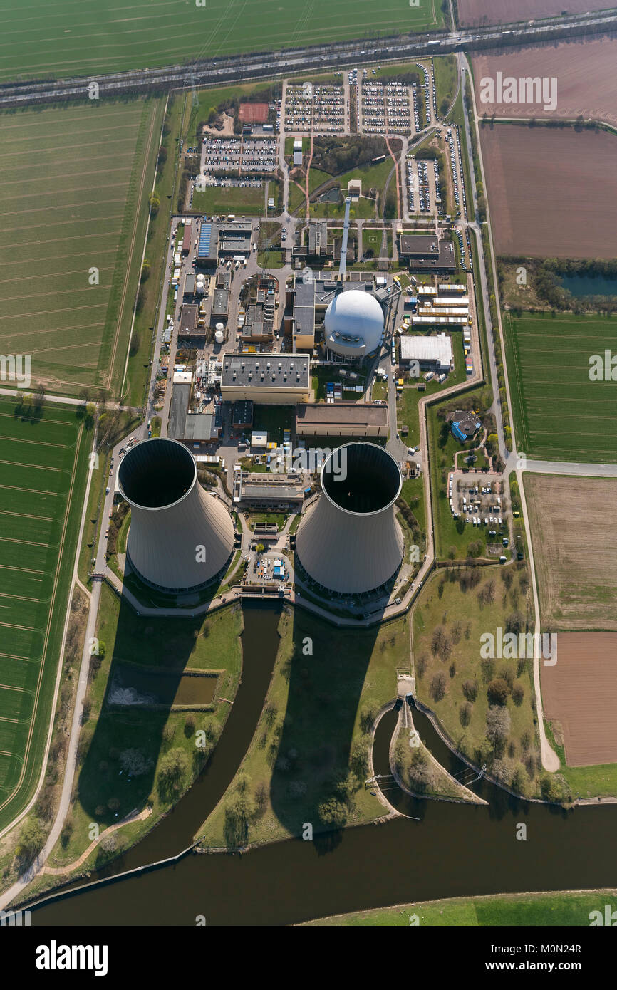 Grohnde centrale nucléaire, énergie nucléaire, centrale nucléaire sur la rivière Weser, tours de refroidissement, réacteur à eau pressurisée de Siemens, l'allemand Banque D'Images Grohnde centrale nucléaire, énergie nucléaire, centrale nucléaire sur la rivière Weser, tours de refroidissement, réacteur à eau pressurisée de Siemens, l'allemand Banque D'Images