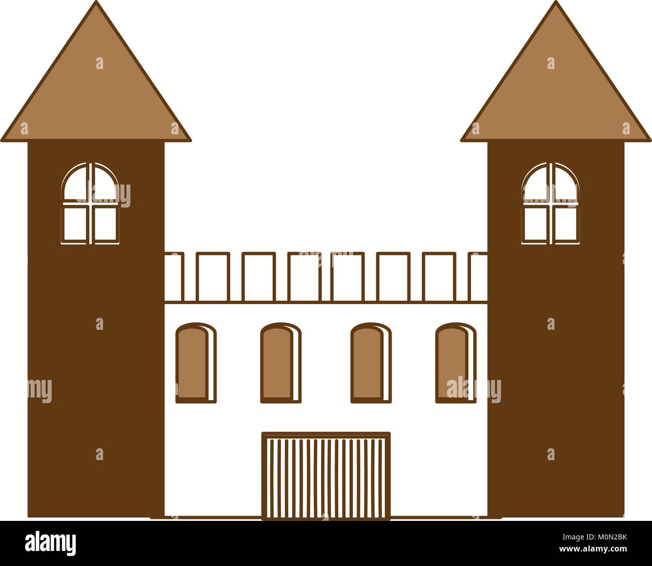 L'icône du château médiéval Illustration de Vecteur