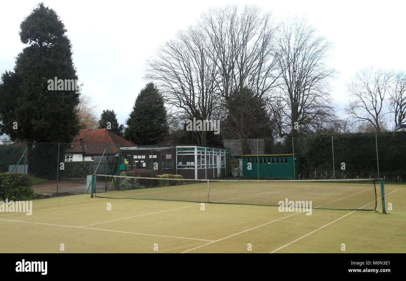 Beverley & East Riding Lawn tennis Club dans l'East Yorkshire, où Kyle Edmund a joué, alors que le numéro deux britannique a atteint le quart de finale de l'Open d'Australie à Melbourne après qu'il a battu Grigor Dimitrov. Banque D'Images